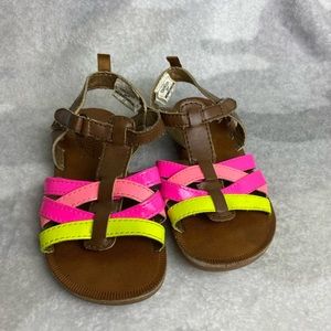 Oshkosh Girl Neon Strappy Sandals Size 11
